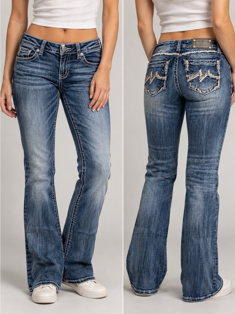Y2K Miss Me Jeans Women’s 30 Signature Rise Bootcut JD1204B Medium Wash